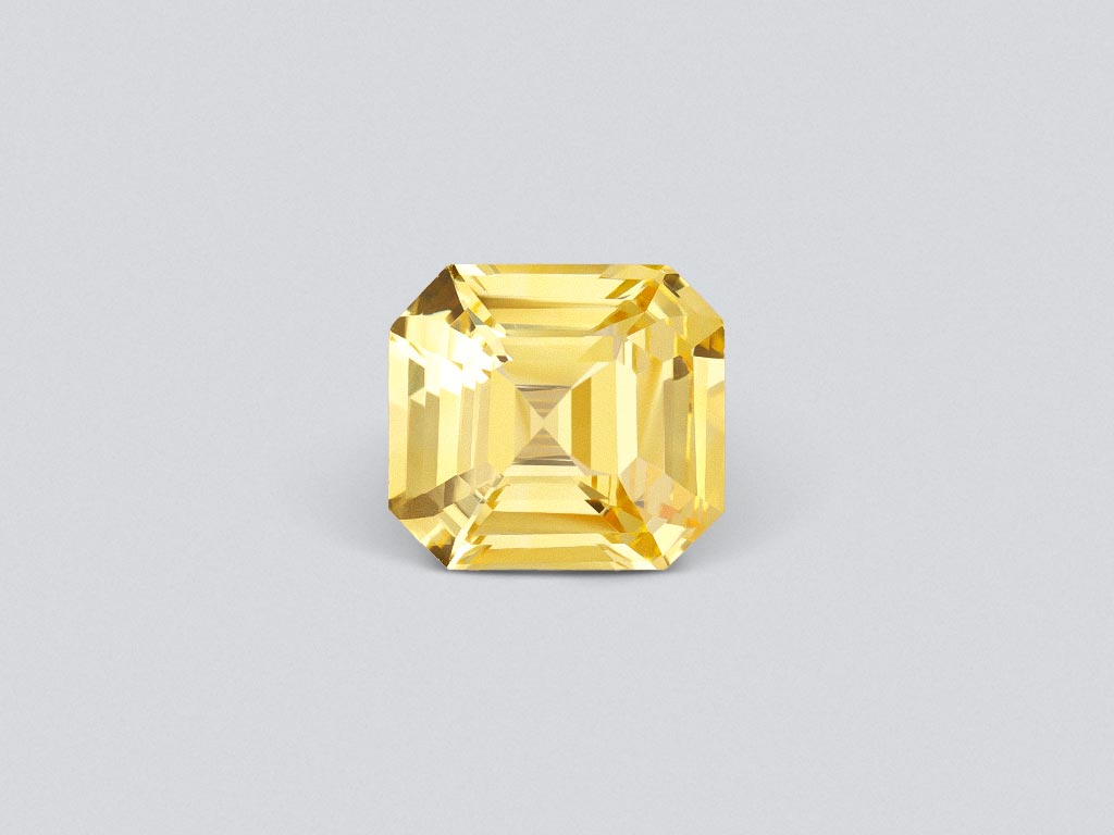 Golden color unheated sapphire in asscher cut 4.57 ct, Sri Lanka Image №1
