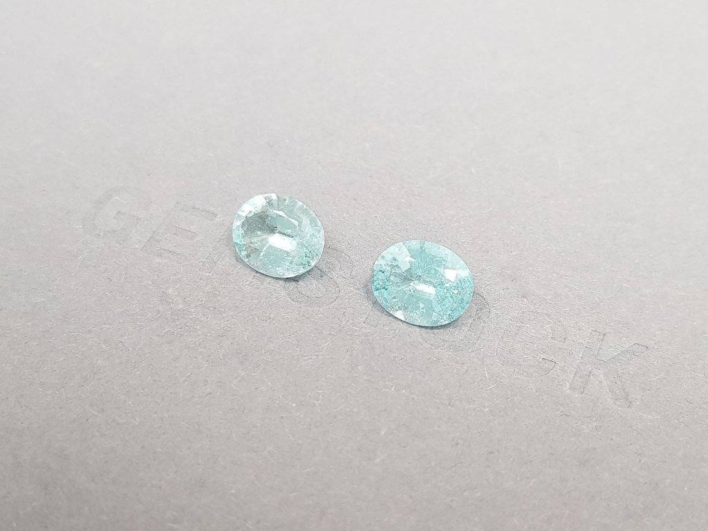 Pair of blue Paraiba tourmalines in oval cut 3.08 ct, Mozambique Image №3