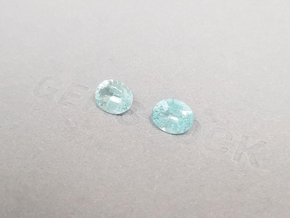 Pair of blue Paraiba tourmalines in oval cut 3.08 ct, Mozambique Image №3