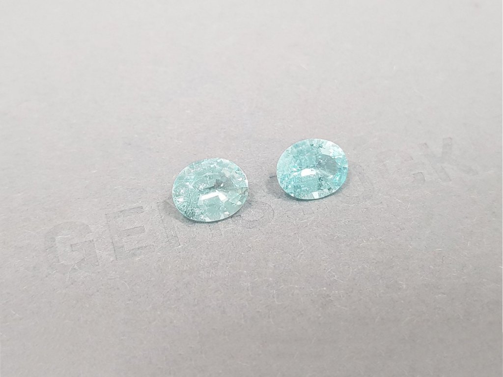 Pair of blue Paraiba tourmalines in oval cut 3.08 ct, Mozambique Image №2