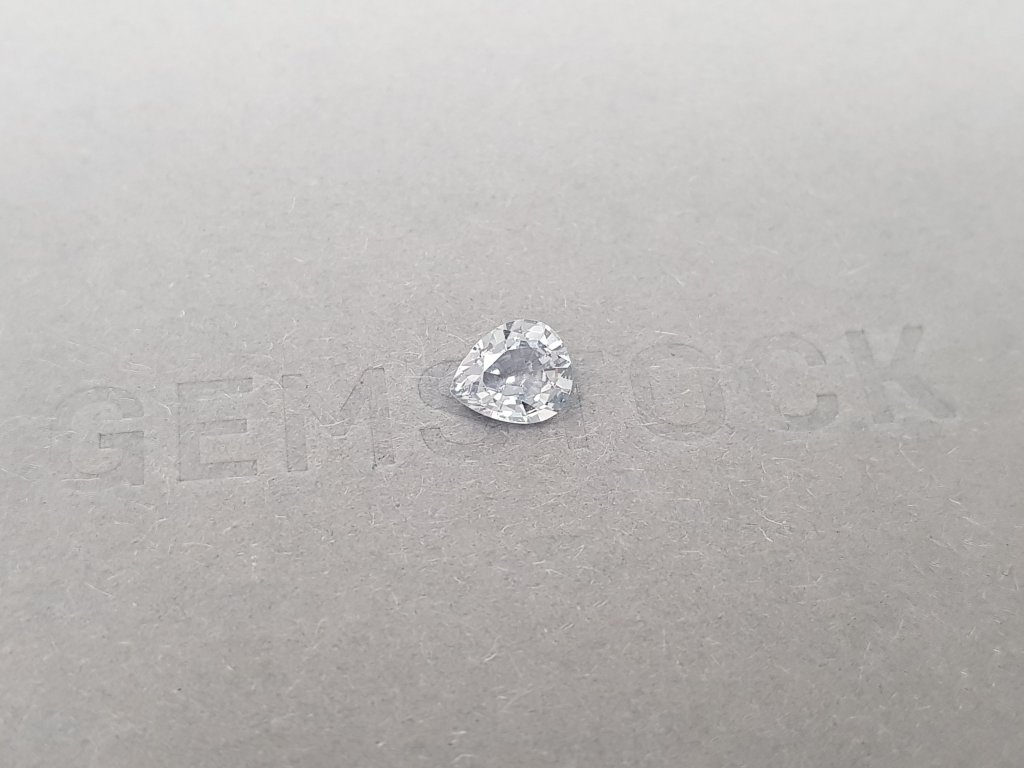 Untreated white sapphire in pear cut 1.03 ct, Madagascar Image №2