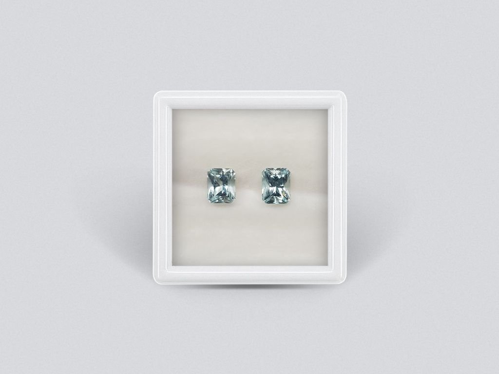 Pair of radiant cut aquamarines from Africa 2.32 carats Image №1
