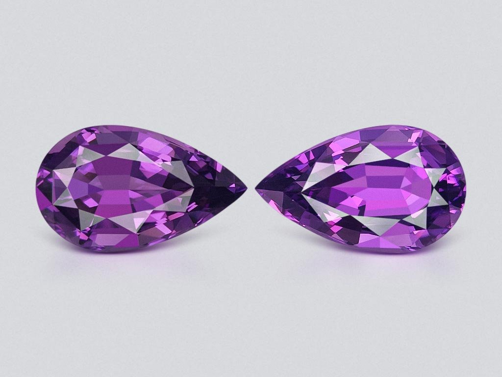 Paar Amethyste im Birnenschliff, 22,25 Karat Image №1