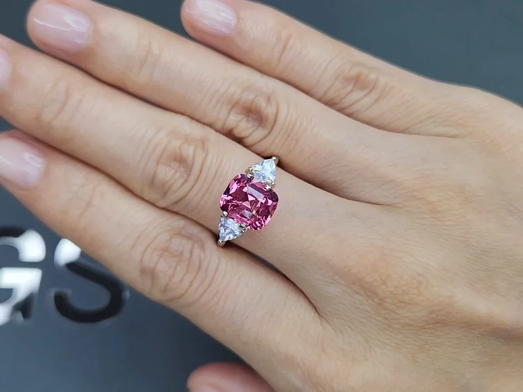 Pink Mahenge spinel in cushion cut 3.16 carats, Tanzania Image №5