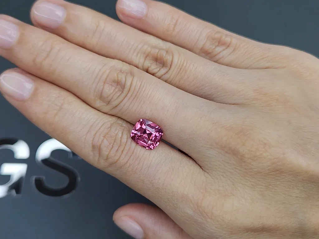 Pink Mahenge spinel in cushion cut 3.16 carats, Tanzania Image №2