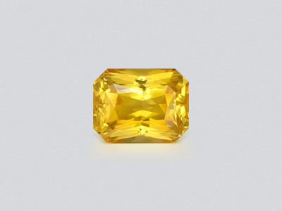 Unheated large Golden Yellow sapphire in radiant cut 13.12 carats, Sri Lanka photo