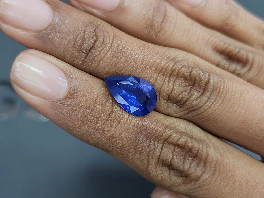 Blue sapphire pear cut 5.05 carats, Sri Lanka Image №2
