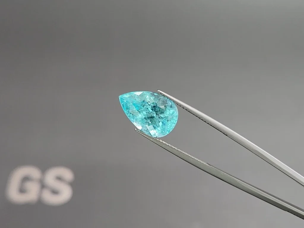 Tourmaline Paraiba bleu néon taille poire de 5,94 carats, Mozambique Image №3