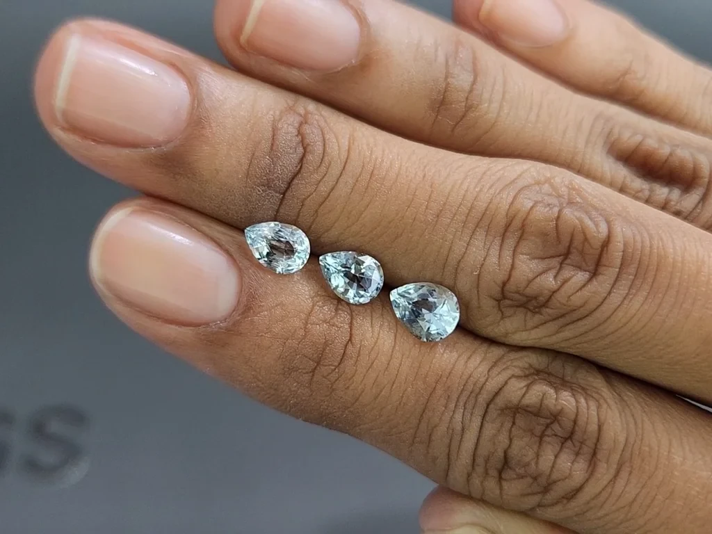 Set of aquamarines in pear cut 2.08 carats, Madagascar Image №2