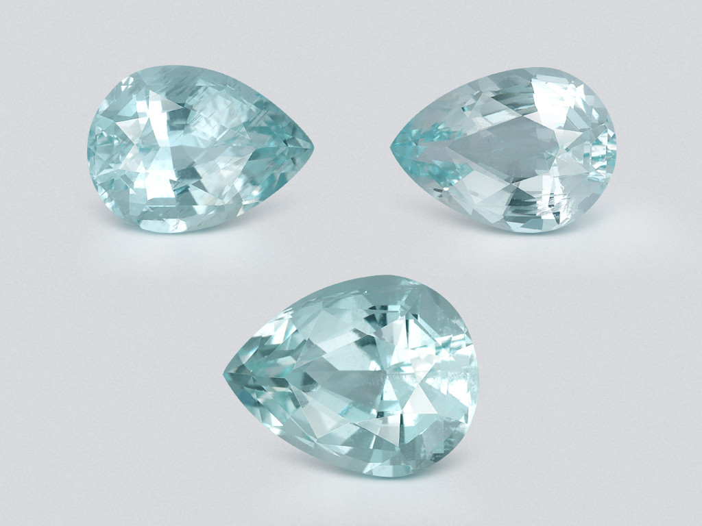 Set of aquamarines in pear cut 2.08 carats, Madagascar Image №1