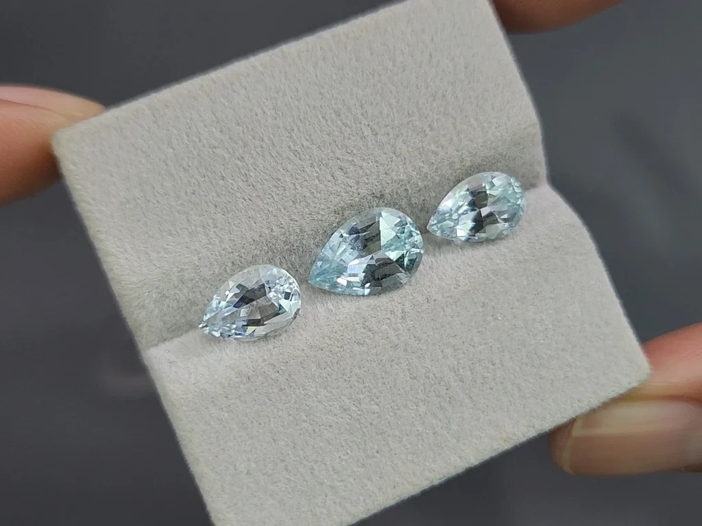 Satz aquamarine im birnenschliff 4,85 karat, Madagaskar Image №5