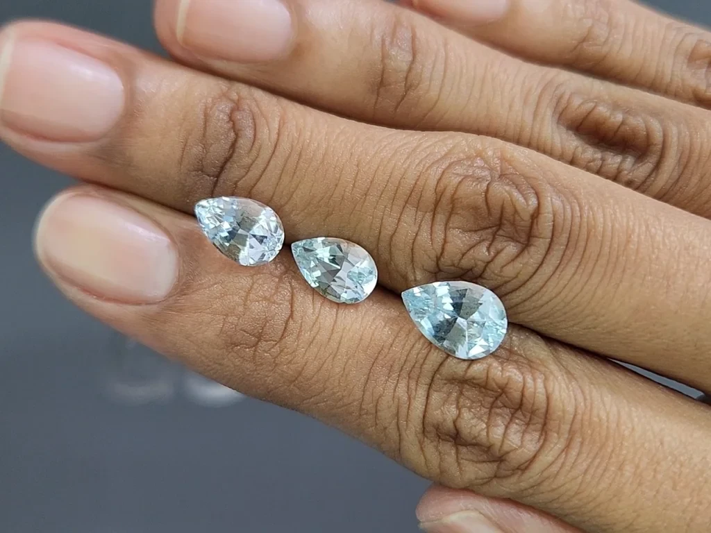 Satz aquamarine im birnenschliff 4,85 karat, Madagaskar Image №2