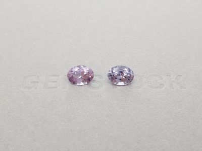 Delicate lavender pair of spinels 2.71 ct, Burma photo