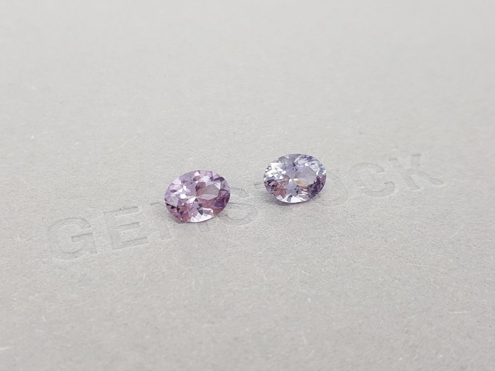 Delicate lavender pair of spinels 2.71 ct, Burma Image №2