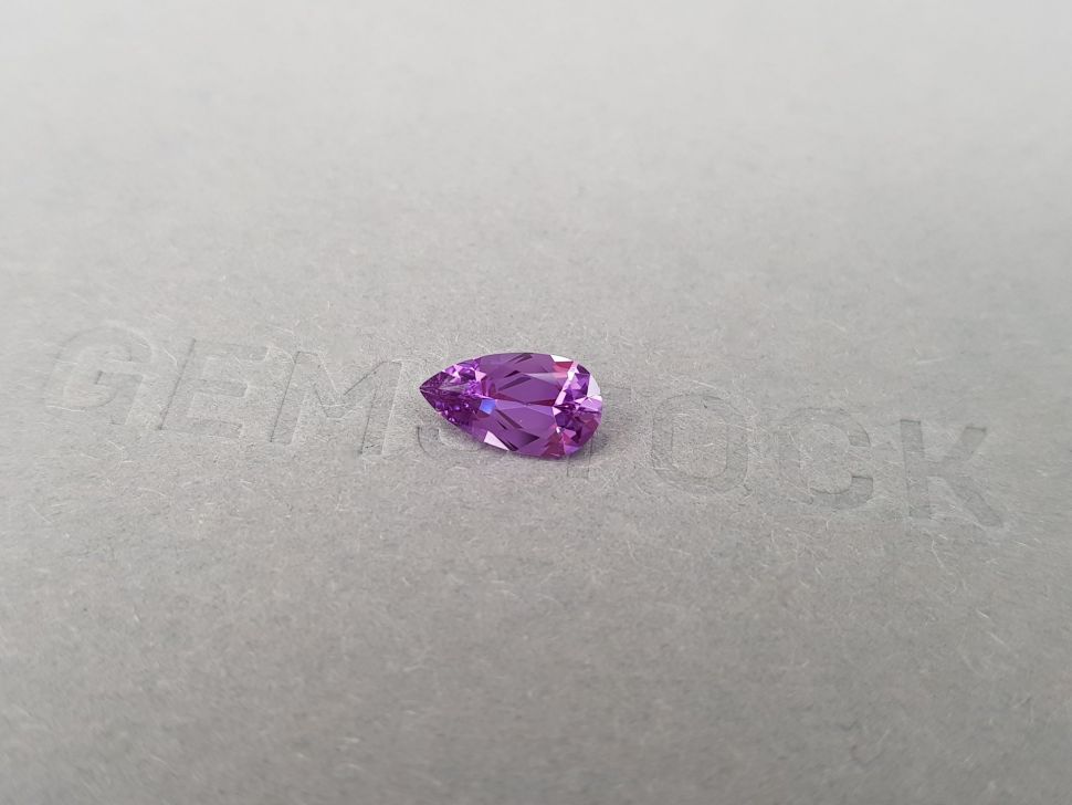 Vivid purple unheated pear cut sapphire 1.23 ct, Madagascar Image №3