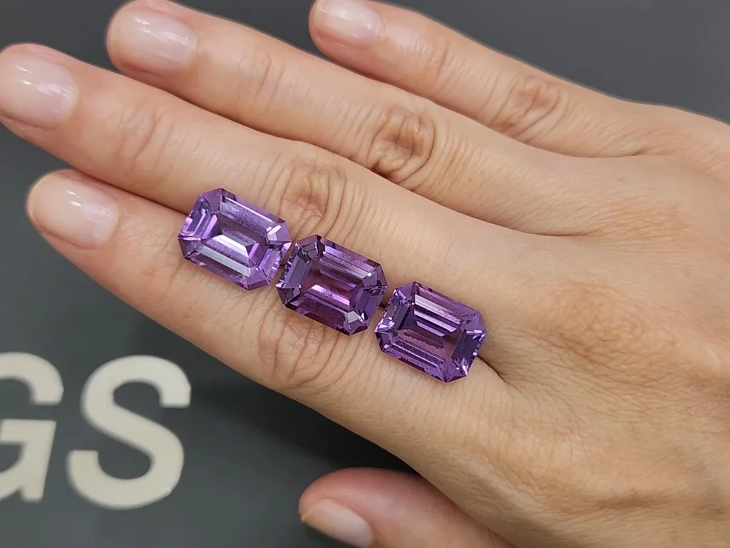 Set of octagon-cut amethysts 22.43 carats  Image №2