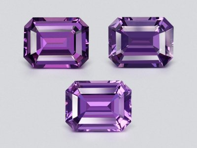 Set of octagon-cut amethysts 22.43 carats  photo