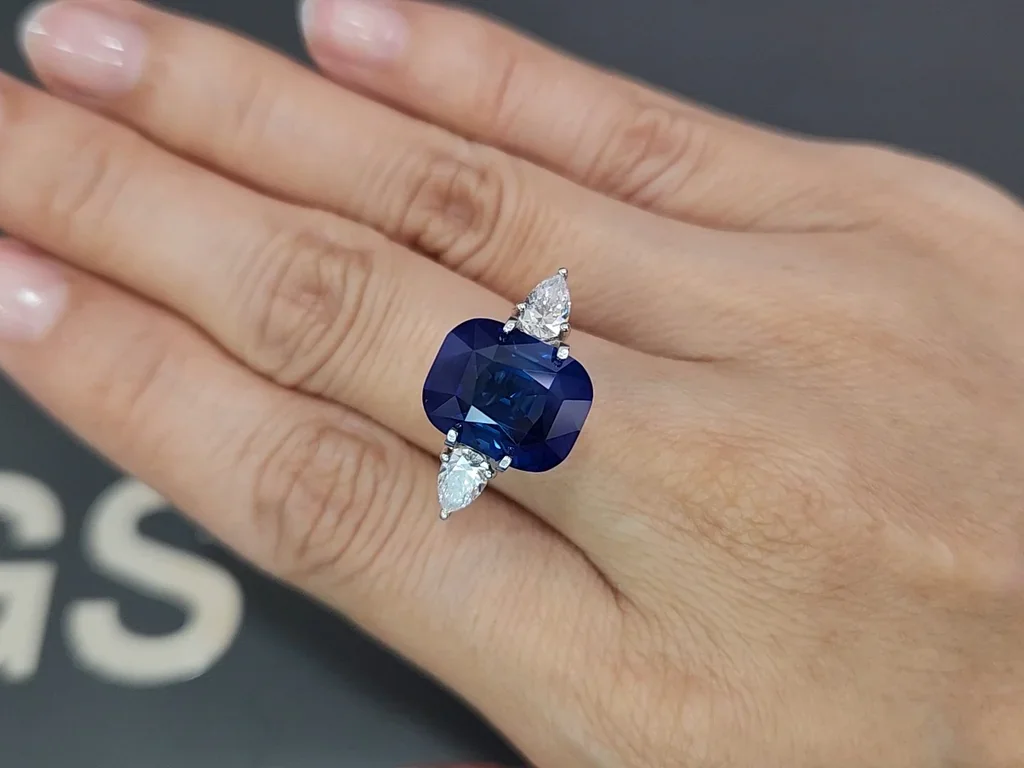 Unbeheizter leuchtend blauer saphir im kissenschliff 9,15 karats, Sri Lanka Image №5