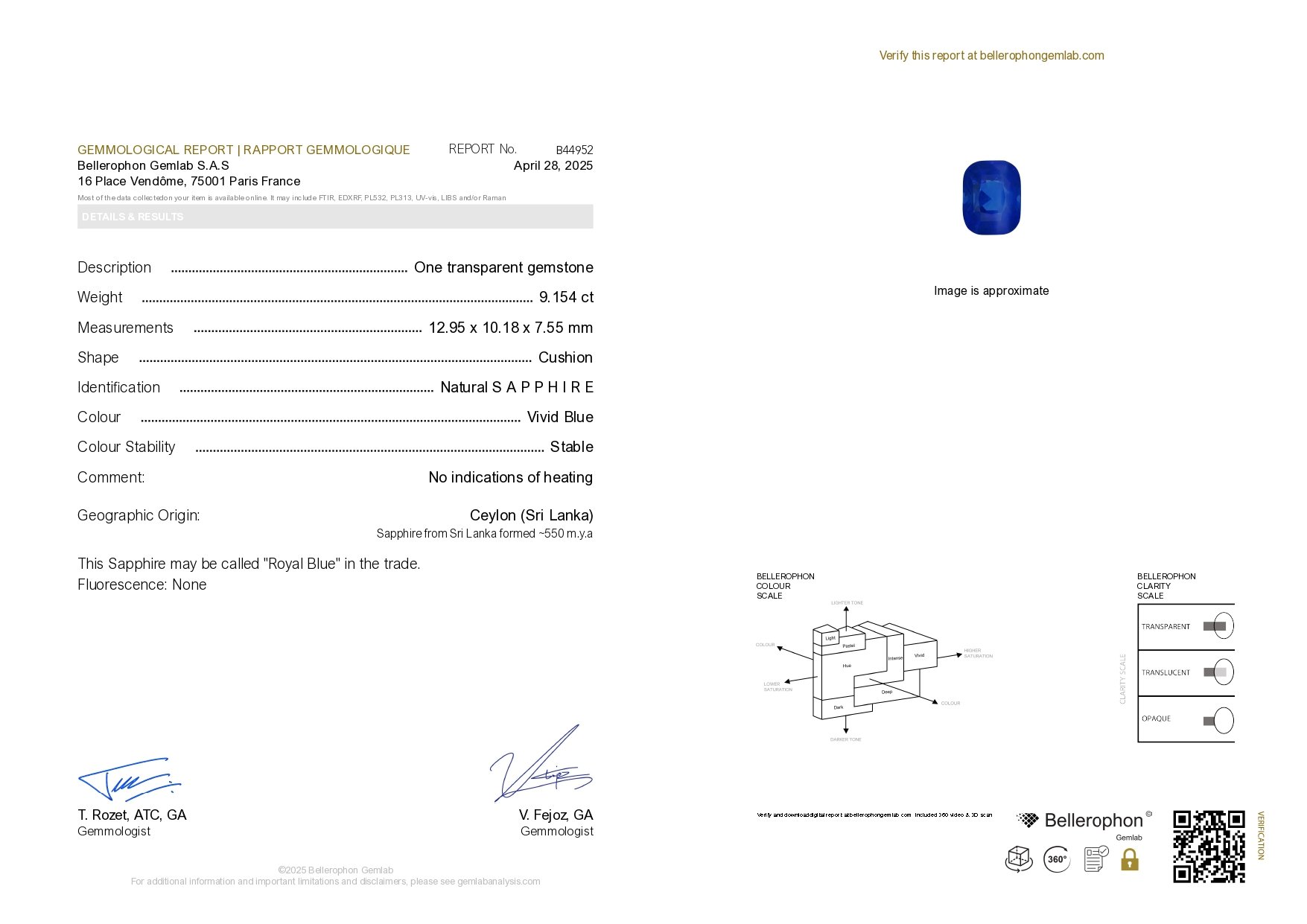 Unbeheizter leuchtend blauer saphir im kissenschliff 9,15 karats, Sri Lanka Image №6