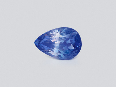 Saphir bleu taille poire non chauffé de 1,58 carat, Sri Lanka photo