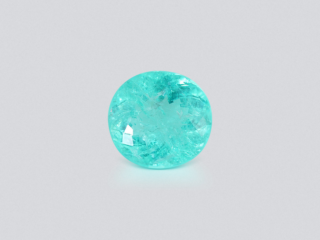 Neon-Paraiba-turmalin oval geschliffener 4,49 karat, Mosambik Image №1