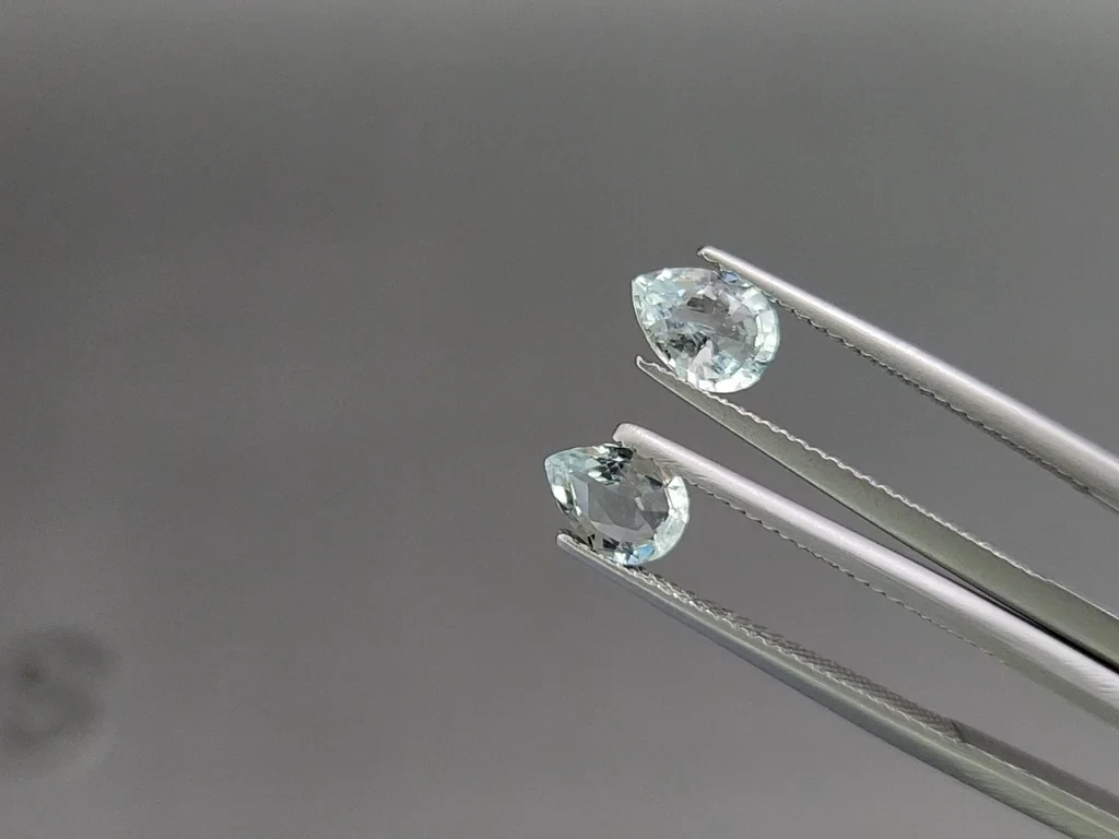 Ensemble aigues-marines taille poire, 1,97 carat, Madagascar Image №4