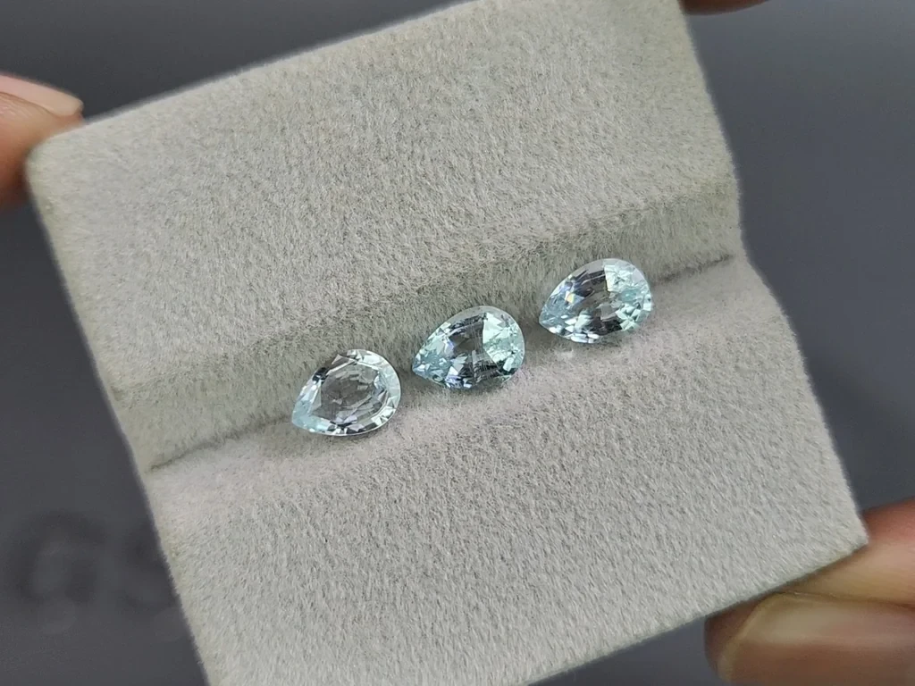 Ensemble aigues-marines taille poire, 1,97 carat, Madagascar Image №5