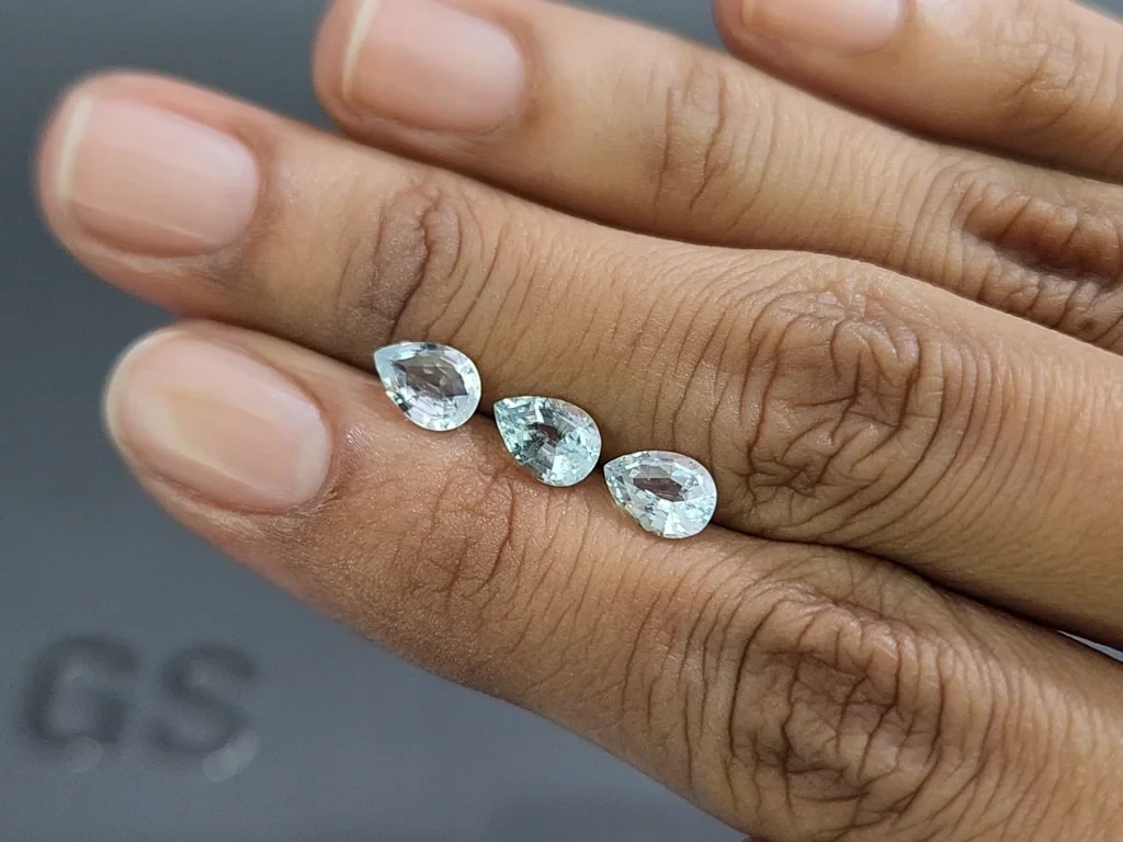 Ensemble aigues-marines taille poire, 1,97 carat, Madagascar Image №2