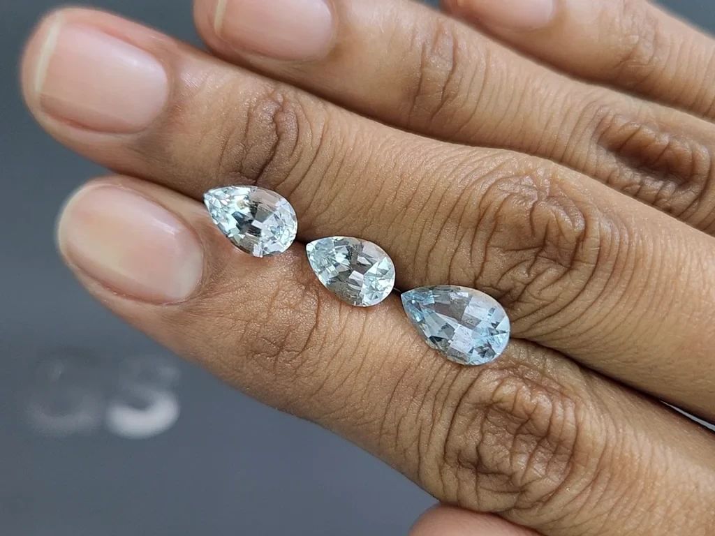 Satz aquamarine im birnenschliff 4,76 karat, Madagaskar Image №2