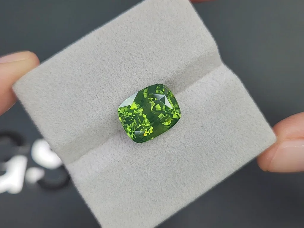Rare zircon vert naturel taille coussin 8,50 carats, Tanzanie  Image №4