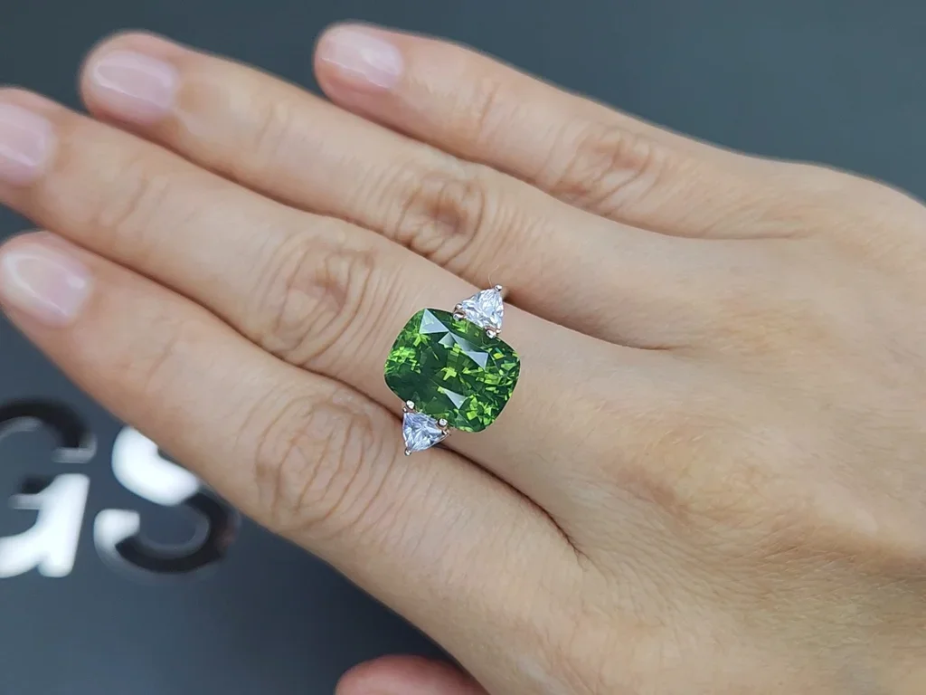 Rare zircon vert naturel taille coussin 8,50 carats, Tanzanie  Image №5