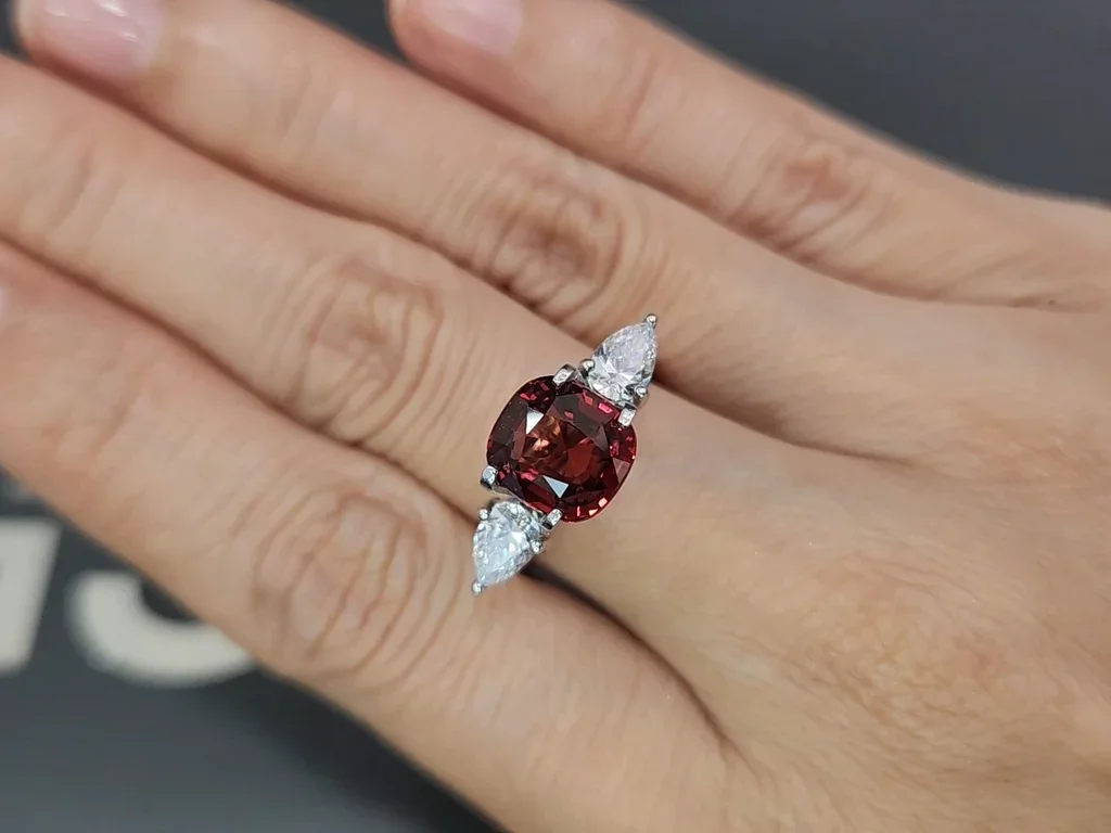 Unheated orange sapphire cushion cut 3.54 carats, Sri Lanka Image №5