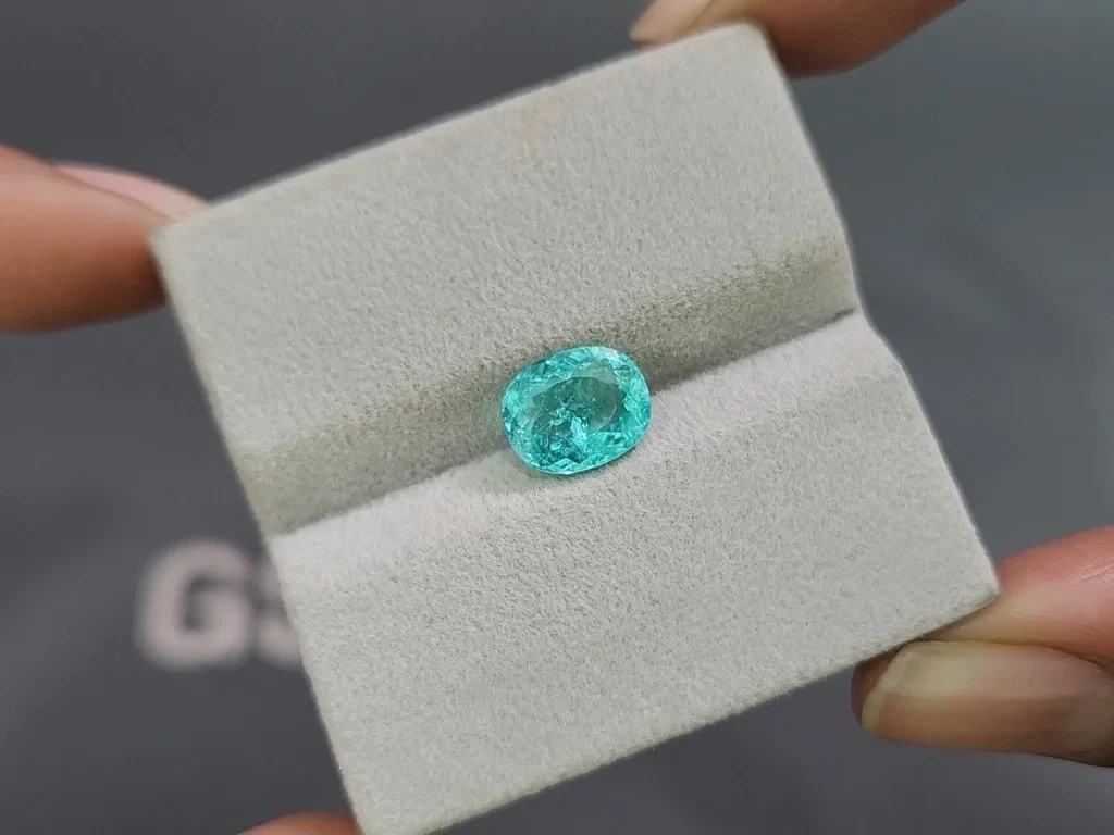 Neon Paraiba tourmaline cushion cut  2.04 carats, Mozambique Image №4