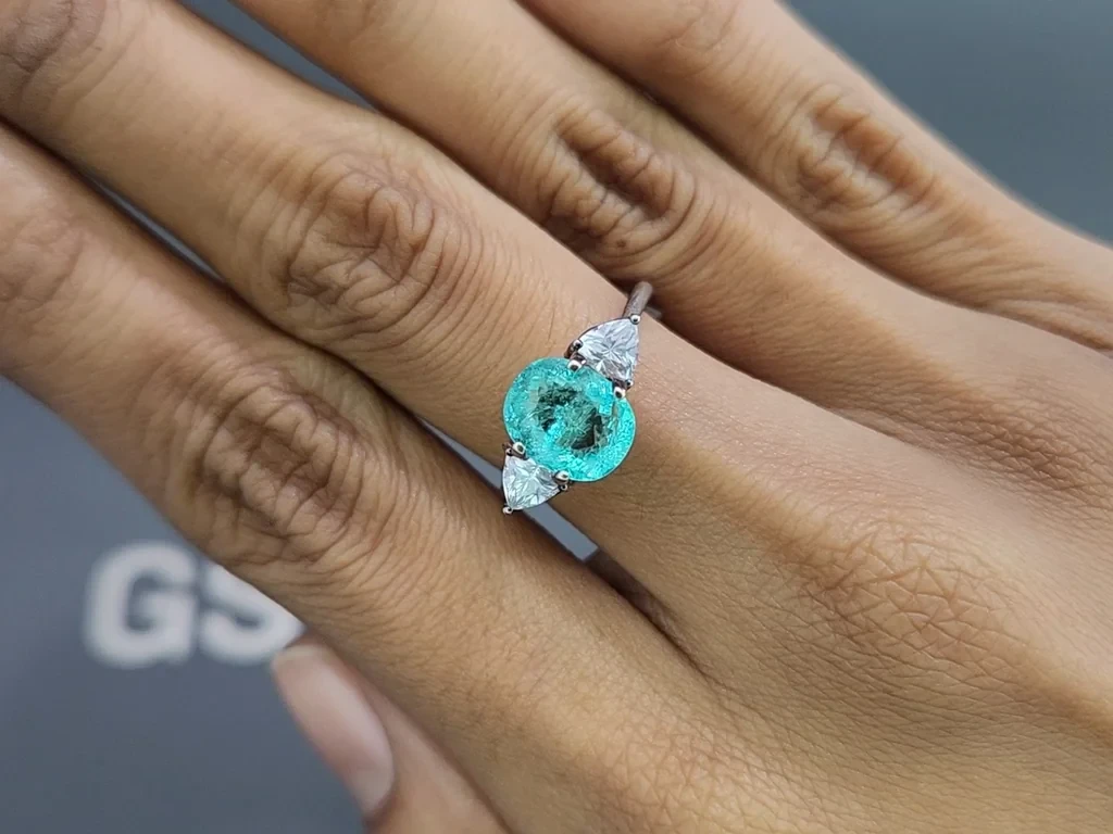 Neon Paraiba tourmaline cushion cut  2.04 carats, Mozambique Image №5