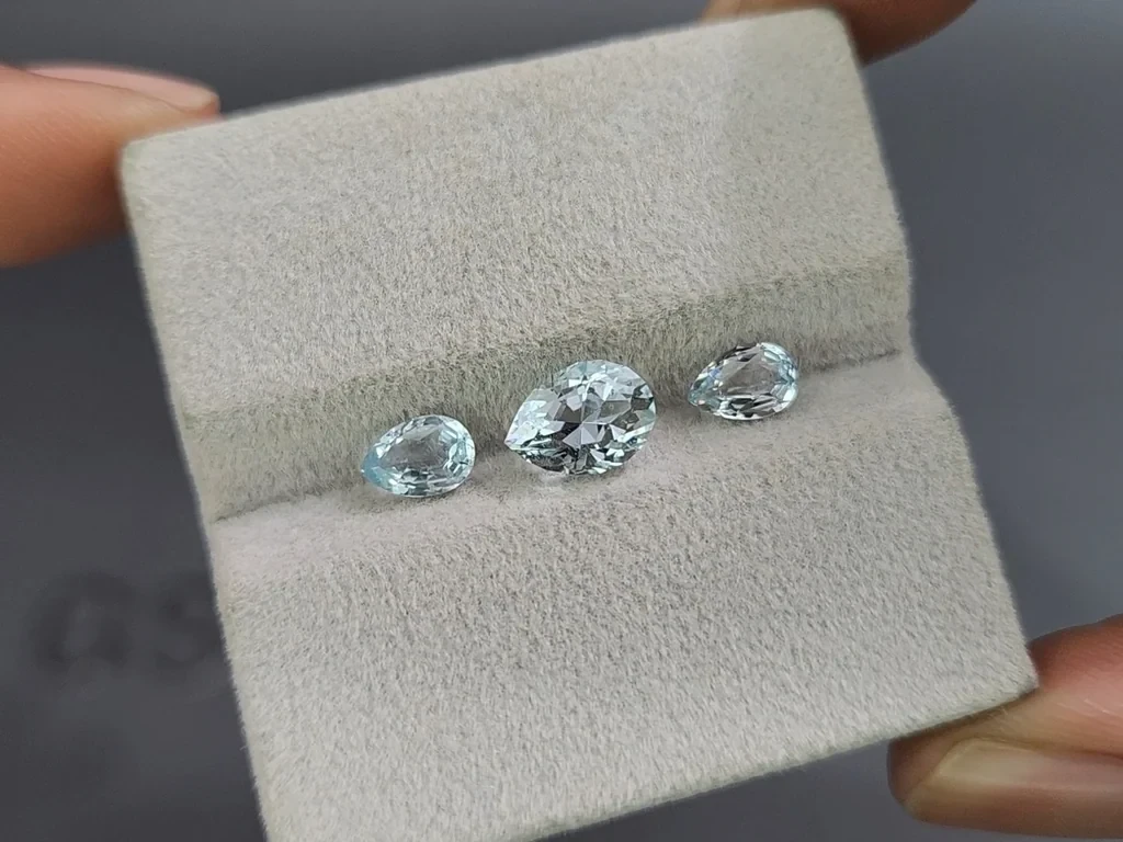 Ensemble aigues-marines taille poire, 1,96 carat, Madagascar Image №5