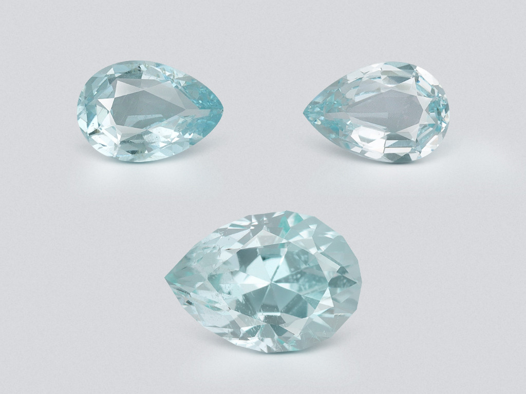 Ensemble aigues-marines taille poire, 1,96 carat, Madagascar Image №1