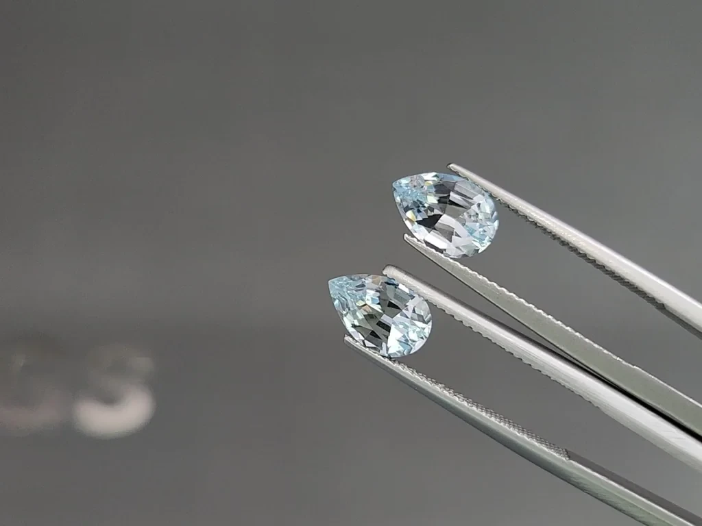 Satz aquamarine im birnenschliff 4,10 karat, Madagaskar Image №4