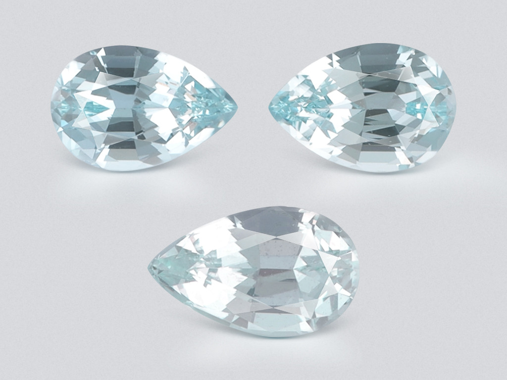 Satz aquamarine im birnenschliff 4,10 karat, Madagaskar Image №1