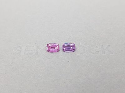 Pair of violet and pink sapphires 2,20 ct, Madagascar photo