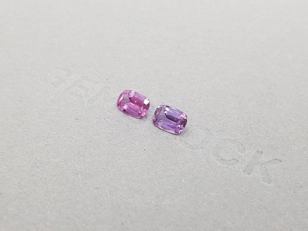 Pair of violet and pink sapphires 1.54 ct, Madagascar Image №2