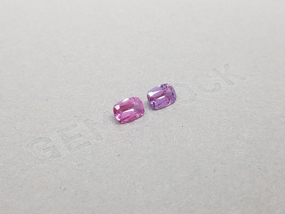 Pair of violet and pink sapphires 1.54 ct, Madagascar Image №3