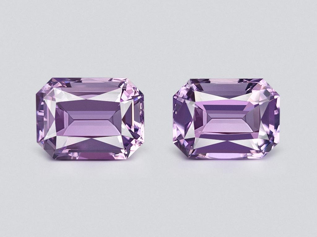 Paire améthystes taille octogonale 11,12 carats  Image №1