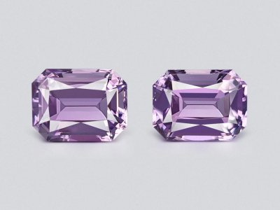 Pair of octagon cut amethysts 11.12 carats  photo