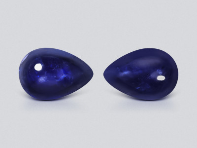 Paar unbehandelte blaue saphire im cabochon-schliff 5,00 Karat, Burma photo